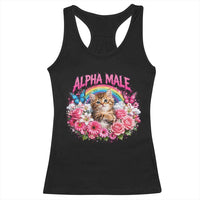 Alpha Male Racerback Tank Top Funny Cat Kitten Meme Rainbow Floral
