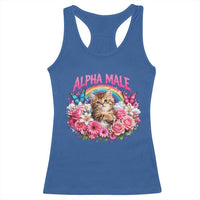 Alpha Male Racerback Tank Top Funny Cat Kitten Meme Rainbow Floral