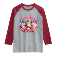 Alpha Male Raglan Shirt Funny Cat Kitten Meme Rainbow Floral