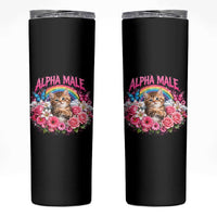 Alpha Male Skinny Tumbler Funny Cat Kitten Meme Rainbow Floral