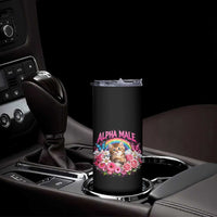 Alpha Male Skinny Tumbler Funny Cat Kitten Meme Rainbow Floral