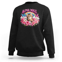 Alpha Male Sweatshirt Funny Cat Kitten Meme Rainbow Floral