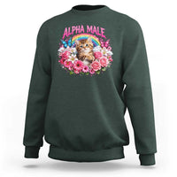 Alpha Male Sweatshirt Funny Cat Kitten Meme Rainbow Floral