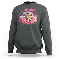 Alpha Male Sweatshirt Funny Cat Kitten Meme Rainbow Floral