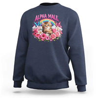 Alpha Male Sweatshirt Funny Cat Kitten Meme Rainbow Floral