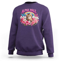 Alpha Male Sweatshirt Funny Cat Kitten Meme Rainbow Floral