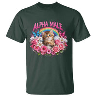 Alpha Male T Shirt Funny Cat Kitten Meme Rainbow Floral