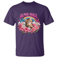Alpha Male T Shirt Funny Cat Kitten Meme Rainbow Floral
