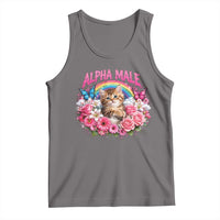 Alpha Male Tank Top Funny Cat Kitten Meme Rainbow Floral