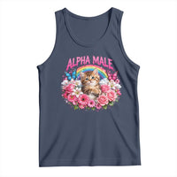 Alpha Male Tank Top Funny Cat Kitten Meme Rainbow Floral