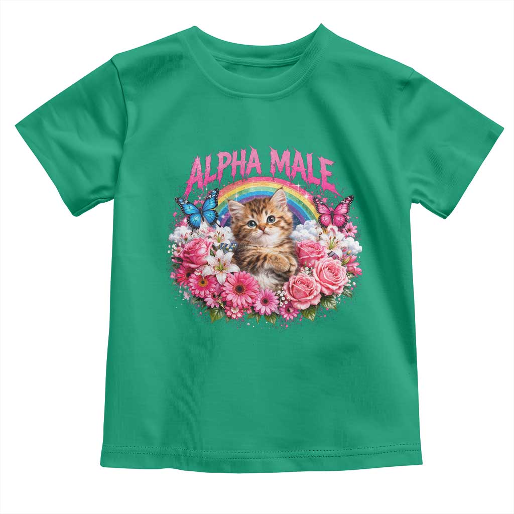Alpha Male Toddler T Shirt Funny Cat Kitten Meme Rainbow Floral