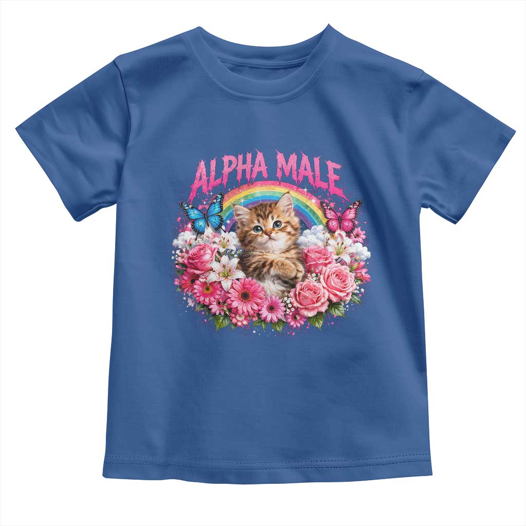 Alpha Male Toddler T Shirt Funny Cat Kitten Meme Rainbow Floral