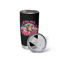 Alpha Male Tumbler Cup Funny Cat Kitten Meme Rainbow Floral
