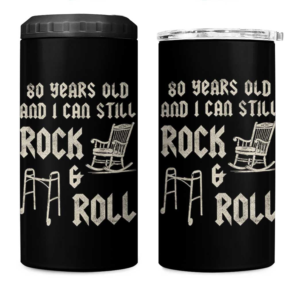 80th Birthday Gift For Men 4 in 1 Can Cooler Tumbler Funny Man Saying Gag Gift 80 Years Old Birthday