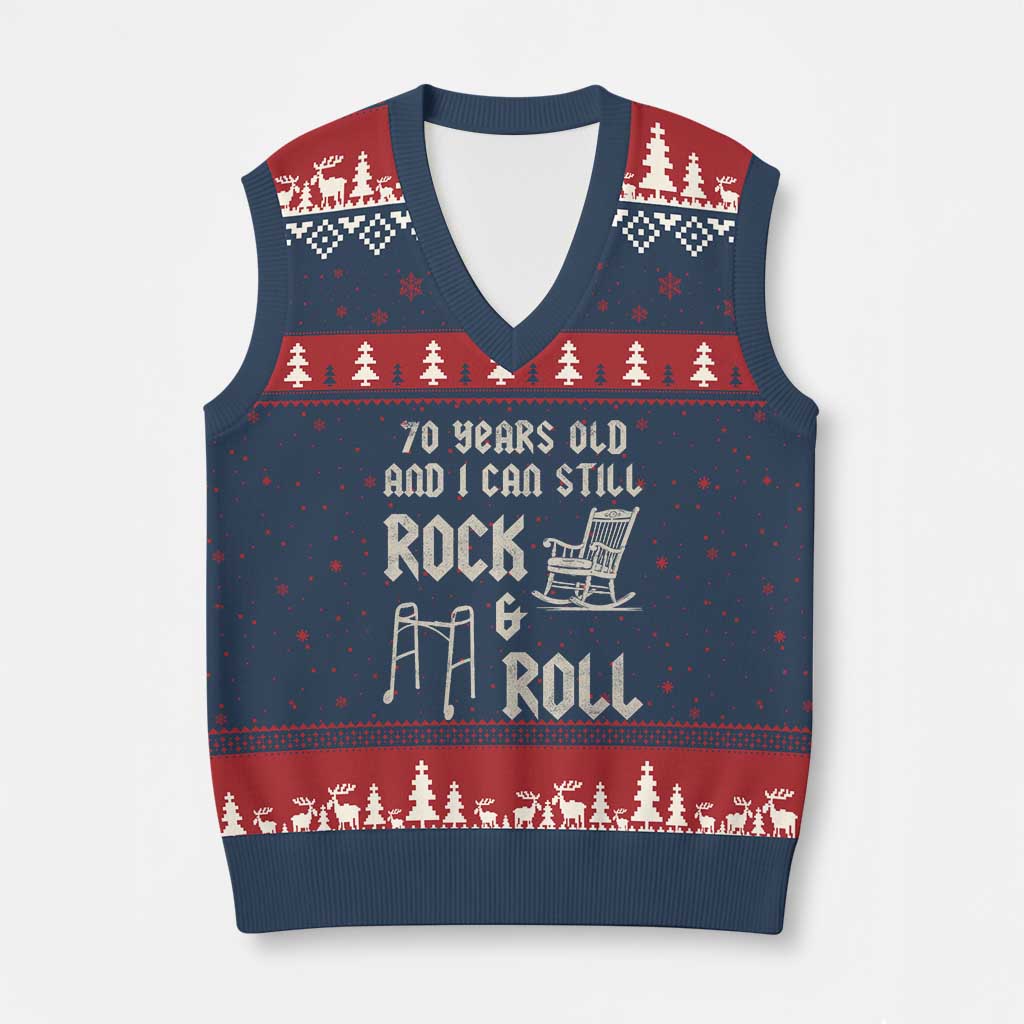 70th Birthday Gift For Men V-Neck Knit Sweater Vest Funny Man Saying Gag Gift 70 Years Old Birthday
