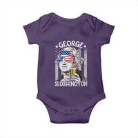 Funny 4th of July George Sloshington Washington Baby Onesie Retro America Flag - Wonder Print Shop