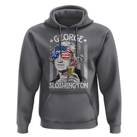 Funny 4th of July George Sloshington Washington Hoodie Retro America Flag - Wonder Print Shop