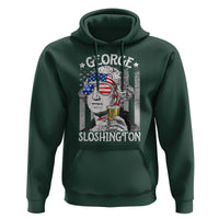 Funny 4th of July George Sloshington Washington Hoodie Retro America Flag - Wonder Print Shop