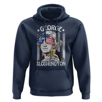 Funny 4th of July George Sloshington Washington Hoodie Retro America Flag - Wonder Print Shop