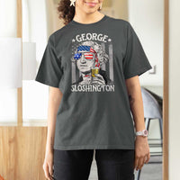 Funny 4th of July George Sloshington Washington T Shirt For Women Retro America Flag - Wonder Print Shop