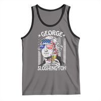 Funny 4th of July George Sloshington Washington Tank Top Retro America Flag - Wonder Print Shop