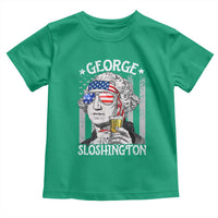 Funny 4th of July George Sloshington Washington Toddler T Shirt Retro America Flag - Wonder Print Shop