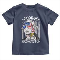 Funny 4th of July George Sloshington Washington Toddler T Shirt Retro America Flag - Wonder Print Shop