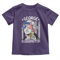 Funny 4th of July George Sloshington Washington Toddler T Shirt Retro America Flag - Wonder Print Shop