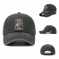 Funny 4th of July George Sloshington Washington Washed Cotton Baseball Cap Retro America Flag
