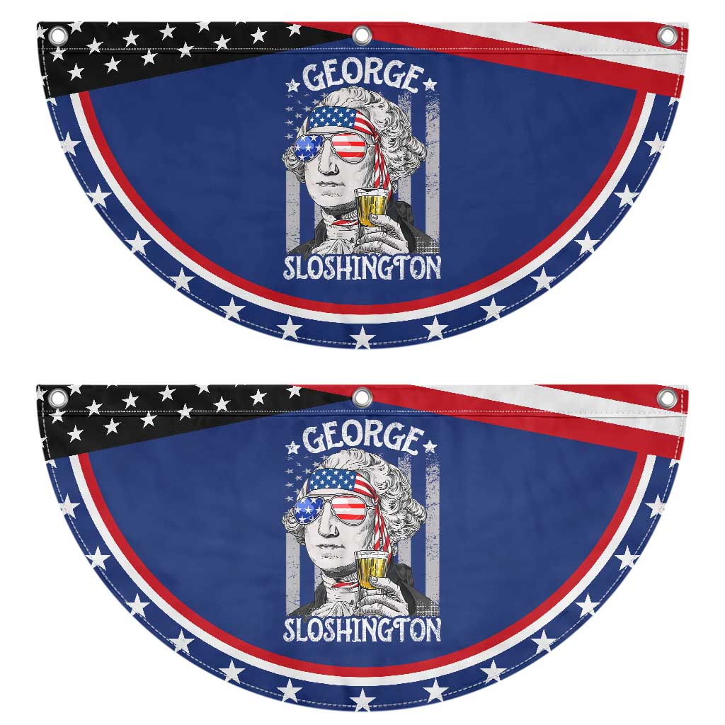 Funny 4th of July George Sloshington Washington Patriotic Fan Flag Retro America Flag