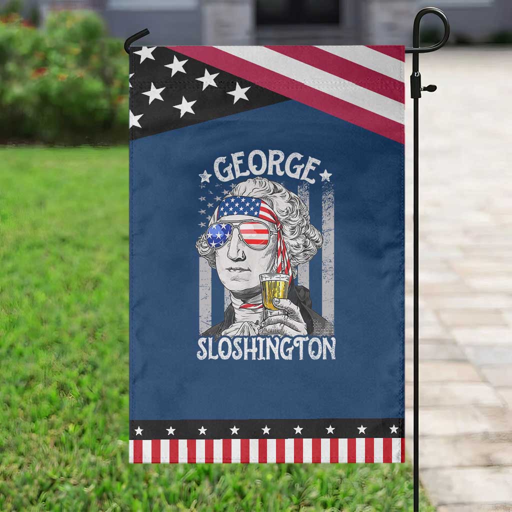 Funny 4th of July George Sloshington Washington Garden Flag Retro America Flag