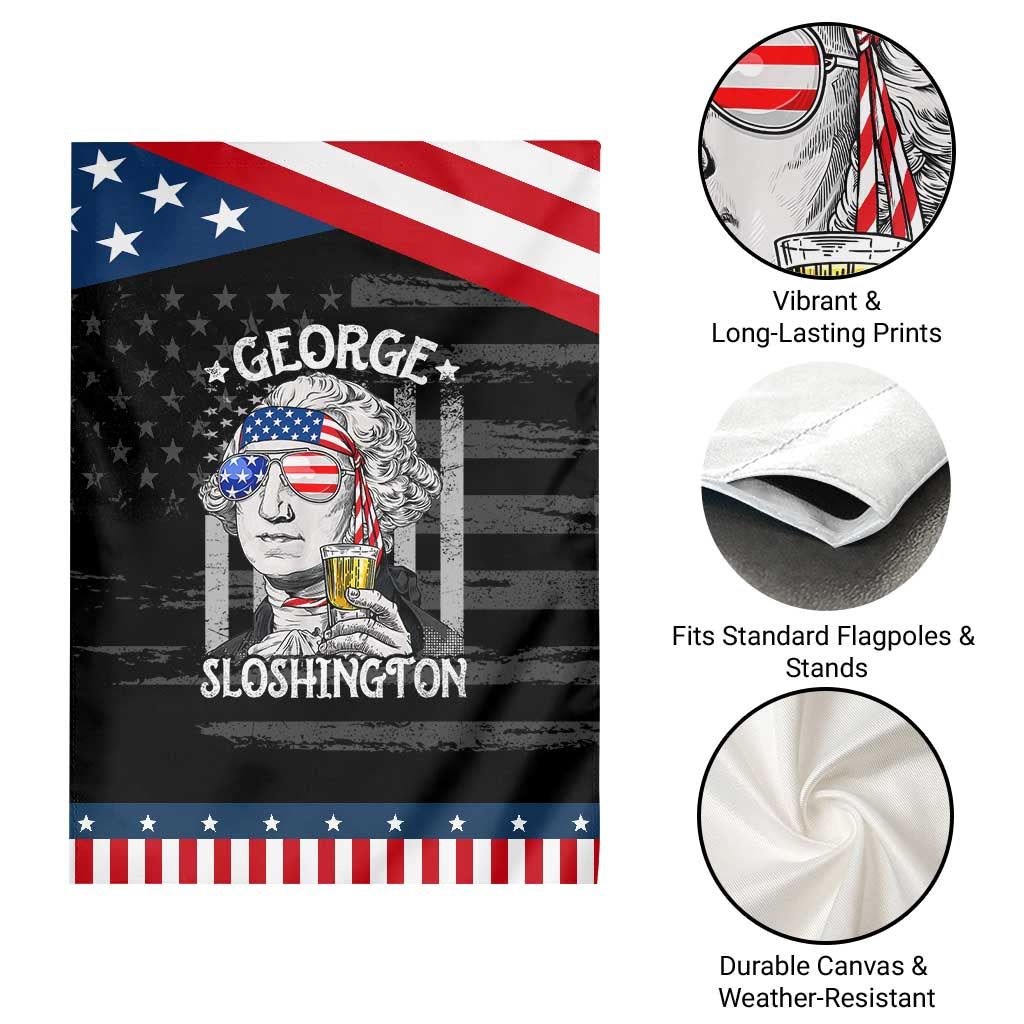 Funny 4th of July George Sloshington Washington Garden Flag Retro America Flag
