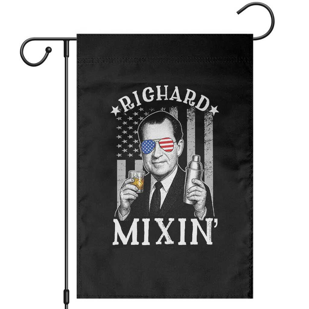 Funny 4th of July Garden Flag Richard Mixin Patriotic Nixon Bartender American Flag - Wonder Print Shop