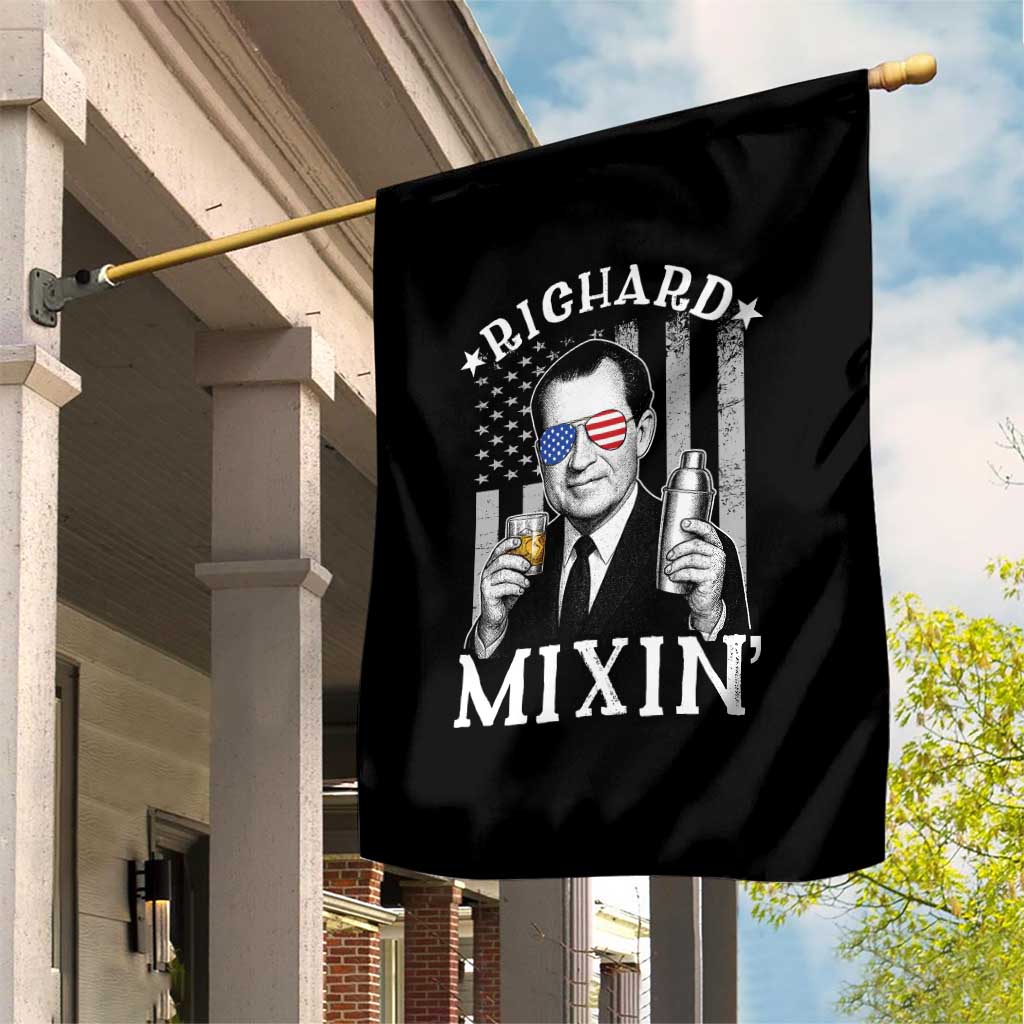 Funny 4th of July Garden Flag Richard Mixin Patriotic Nixon Bartender American Flag - Wonder Print Shop