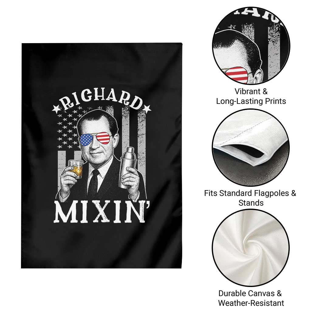 Funny 4th of July Garden Flag Richard Mixin Patriotic Nixon Bartender American Flag - Wonder Print Shop
