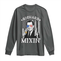 Funny 4th of July Long Sleeve Shirt Richard Mixin Patriotic Nixon Bartender American Flag - Wonder Print Shop