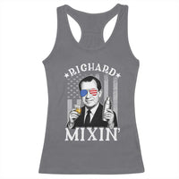 Funny 4th of July Racerback Tank Top Richard Mixin Patriotic Nixon Bartender American Flag - Wonder Print Shop