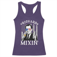 Funny 4th of July Racerback Tank Top Richard Mixin Patriotic Nixon Bartender American Flag - Wonder Print Shop