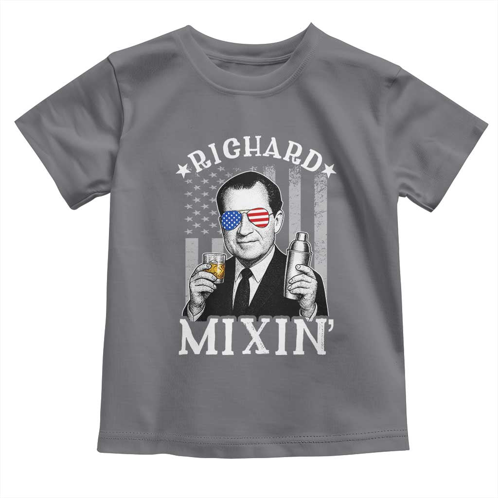 Funny 4th of July Toddler T Shirt Richard Mixin Patriotic Nixon Bartender American Flag - Wonder Print Shop