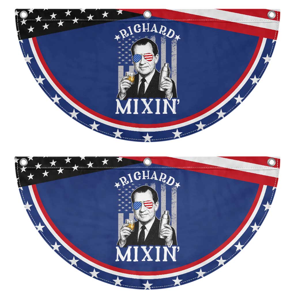 Funny 4th of July Patriotic Fan Flag Richard Mixin Nixon Bartender American Flag