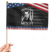 Funny 4th of July Patriotic Handheld Flag Richard Mixin Nixon Bartender American Flag