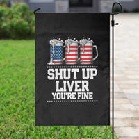 Beer American Flag 4th of July Garden Flag Merica Drinking USA Shut Up Liver You Are Fine - Wonder Print Shop