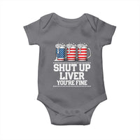 Beer American Flag 4th of July Baby Onesie Merica Drinking USA Shut Up Liver You Are Fine - Wonder Print Shop