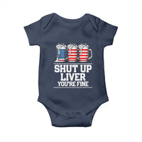 Beer American Flag 4th of July Baby Onesie Merica Drinking USA Shut Up Liver You Are Fine - Wonder Print Shop