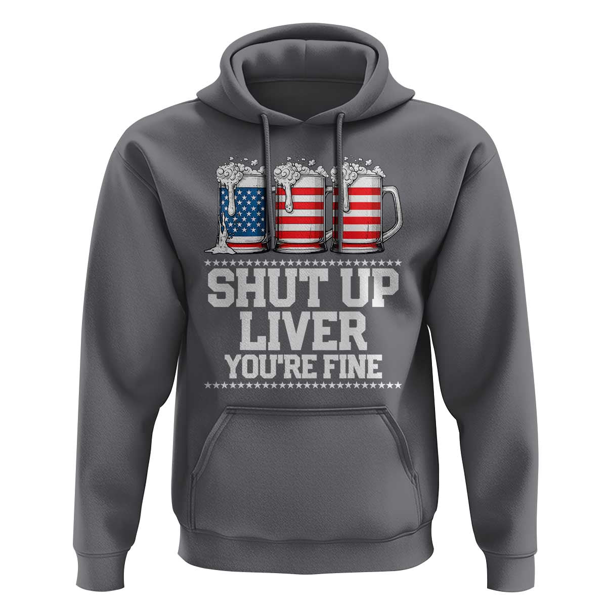 Beer American Flag 4th of July Hoodie Merica Drinking USA Shut Up Liver You Are Fine - Wonder Print Shop