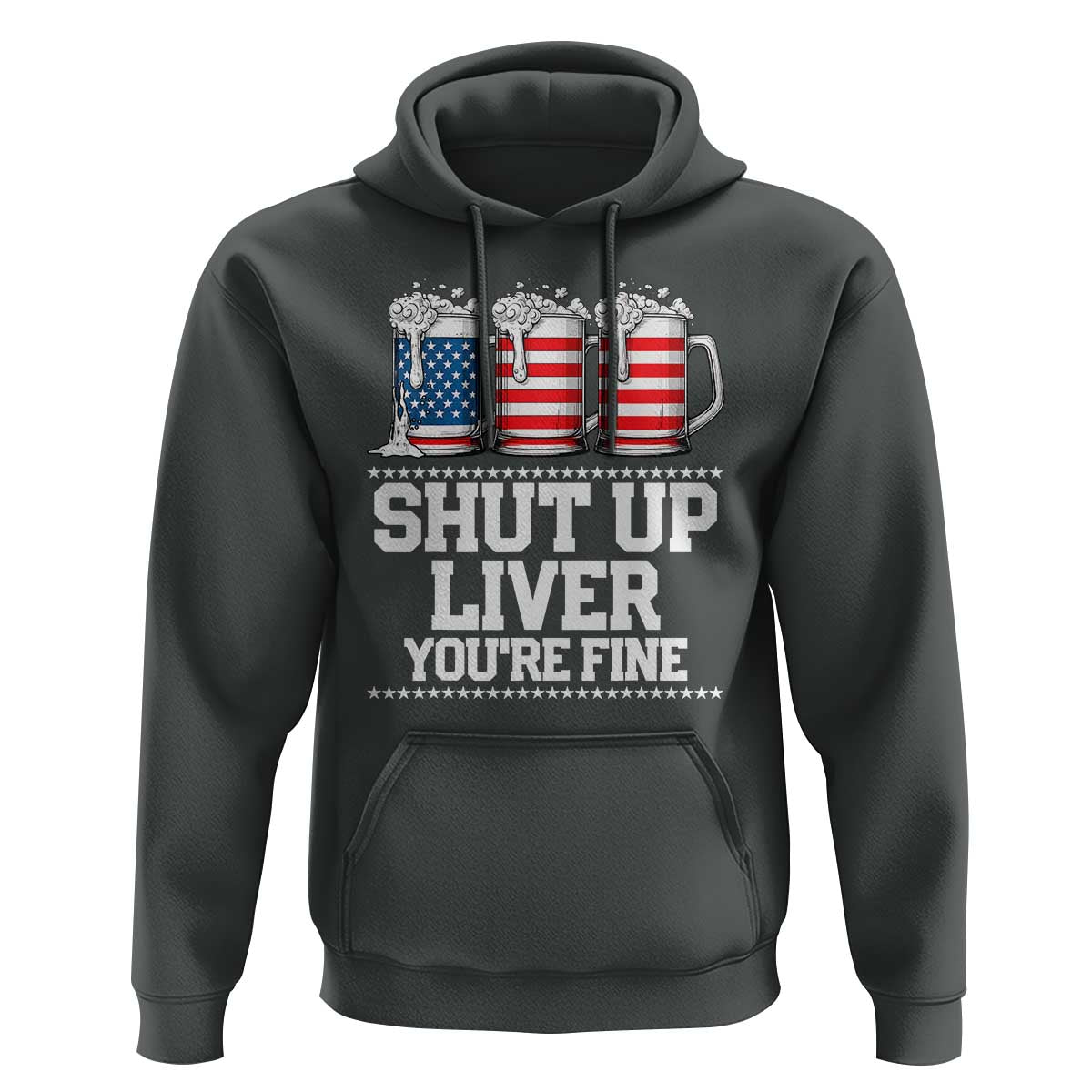 Beer American Flag 4th of July Hoodie Merica Drinking USA Shut Up Liver You Are Fine - Wonder Print Shop