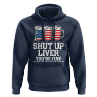 Beer American Flag 4th of July Hoodie Merica Drinking USA Shut Up Liver You Are Fine - Wonder Print Shop