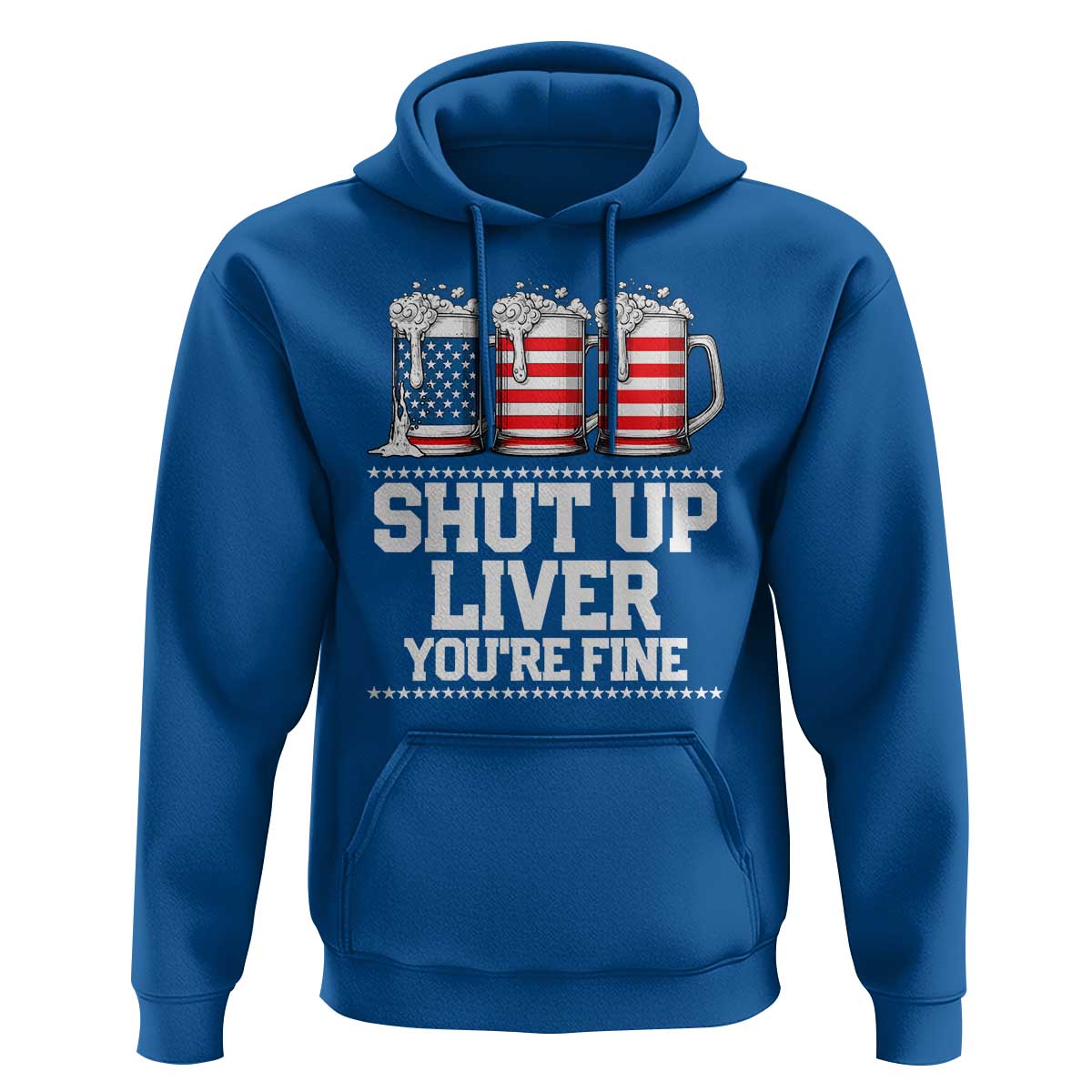 Beer American Flag 4th of July Hoodie Merica Drinking USA Shut Up Liver You Are Fine - Wonder Print Shop