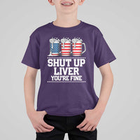 Beer American Flag 4th of July T Shirt For Kid Merica Drinking USA Shut Up Liver You Are Fine - Wonder Print Shop