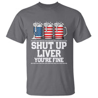 Beer American Flag 4th of July T Shirt Merica Drinking USA Shut Up Liver You Are Fine - Wonder Print Shop